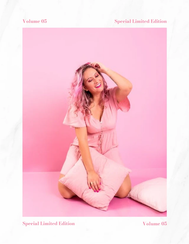 Weiße und rosa elegante ästhetische Mode-Poster-Vorlage