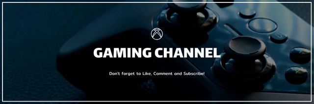 Blue And White Modern Bold Dark Channel Gaming Banner Template (Modèle de bannière de jeu)