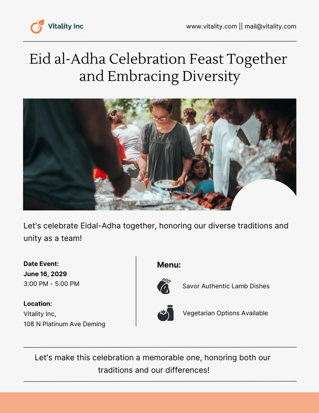 Eid al-Adha Celebration Feast Together and Embracing Diversity Holiday Posters Template