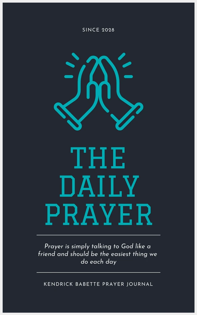 Navy Modern Daily Prayer Journal Book Cover Template