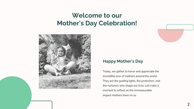 Geometric Shapes Green and Pink Mother's Day Presentation - Seite 2