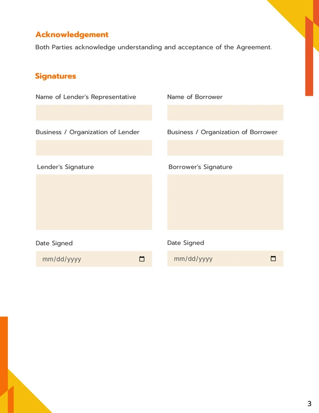 Gator Lending Contract Template - Page 3