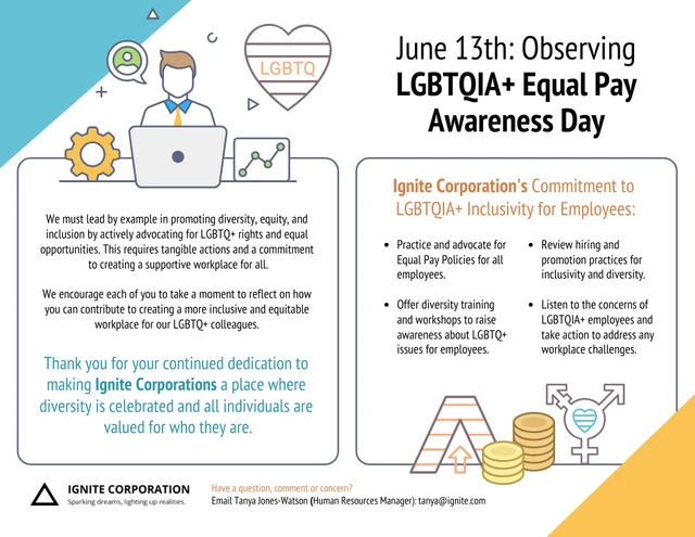 Modelo de pôster do Dia da Conscientização sobre os Direitos dos Gays do Dia da Igualdade Salarial LGBTQIA+