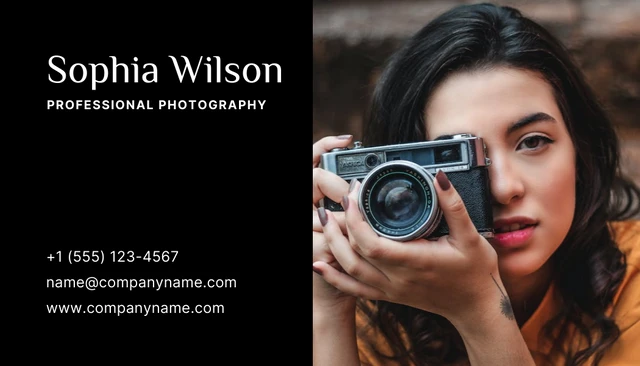 Black Minimalist Professional Photo Business Card - Page 2
