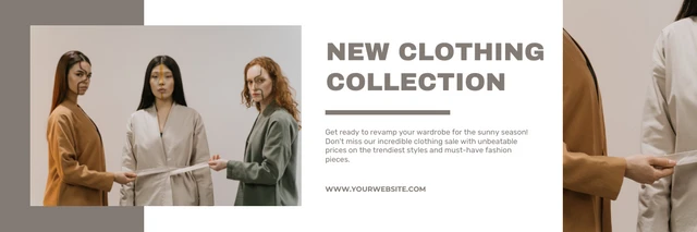 Brown Modern New Clothing Collection Banner Template
