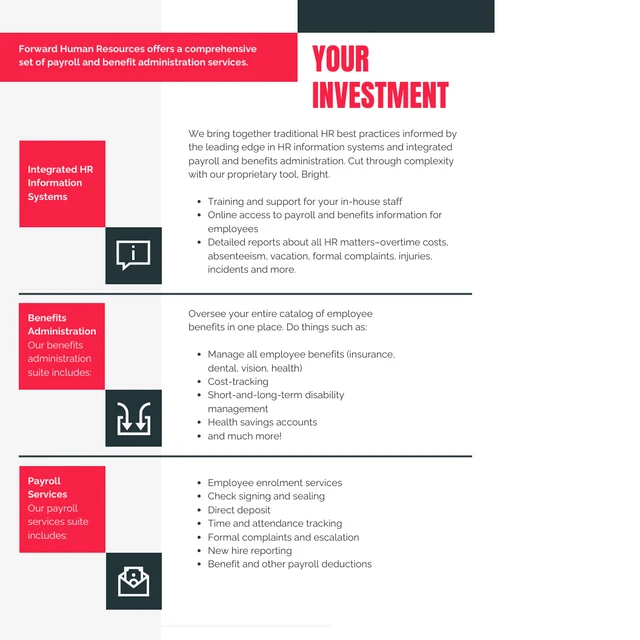 Red Human Resources Consulting Proposal - Venngage