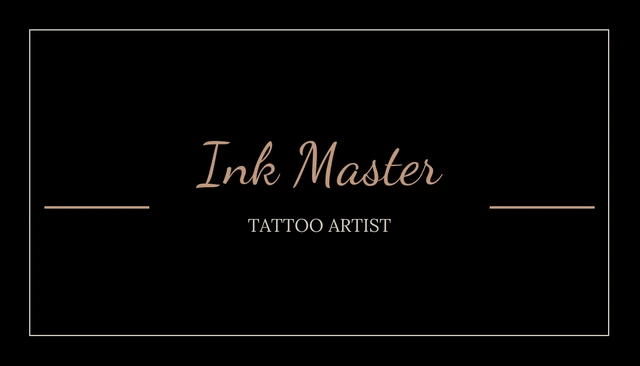 Black And Cream Tattoo Artist Business Card - Page 2