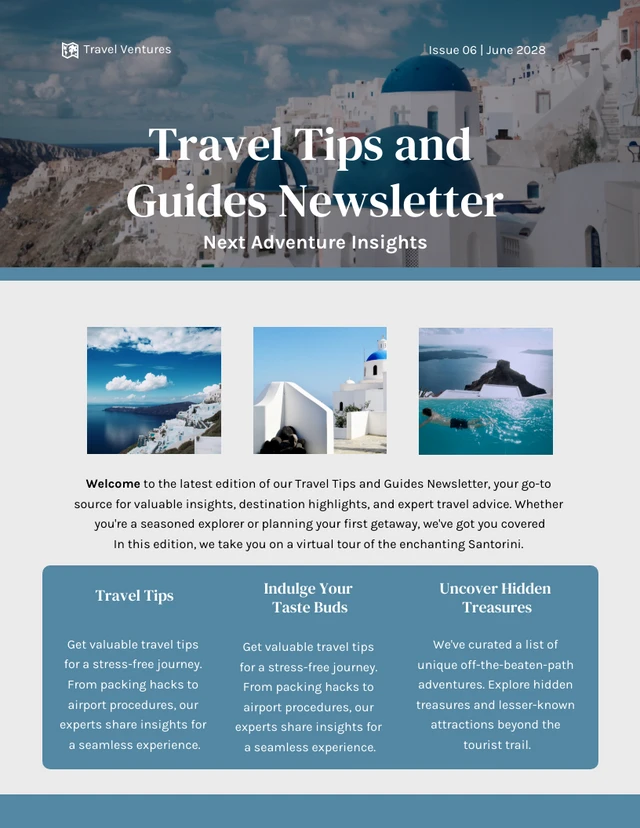 Travel Tips and Guides Newsletter Template
