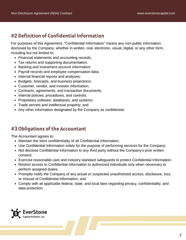 NDA Contract Template - page 2