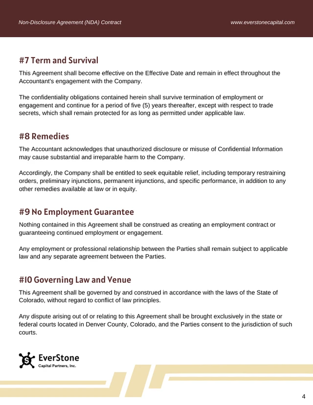 NDA Contract Template - page 4