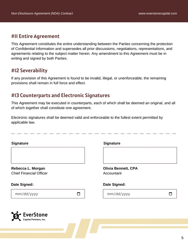 NDA Contract Template - page 5