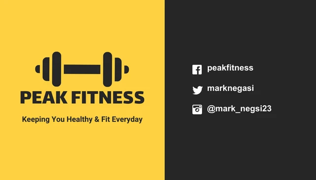 Yellow Fitness Trainer Business Card - Página 2