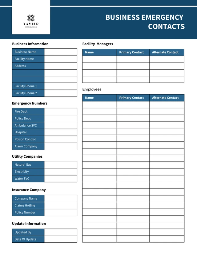 Blue Minimalist Contact Forms Template