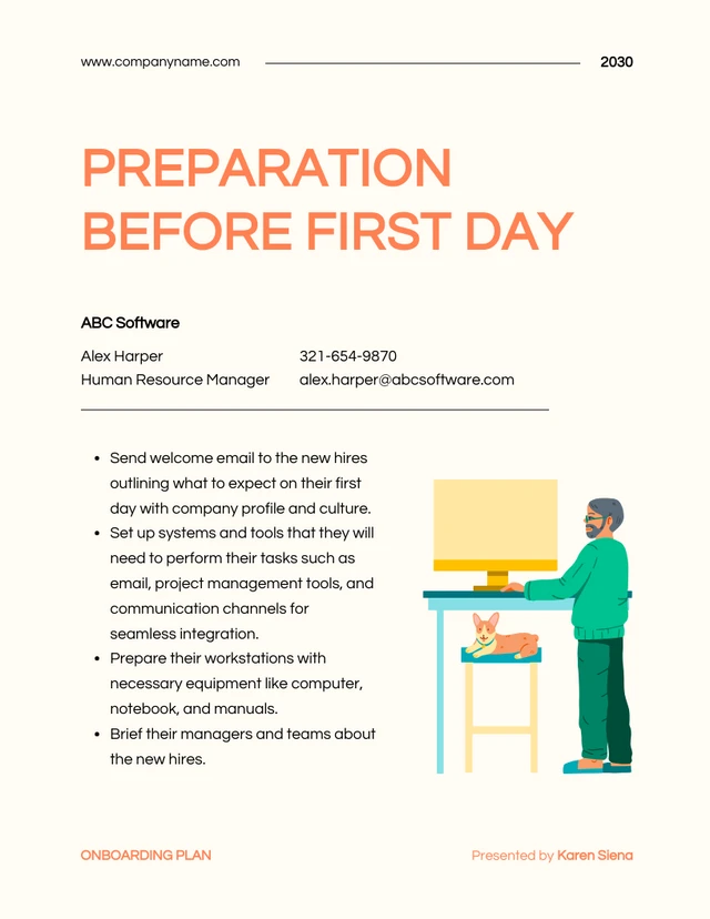 Cream And Orange Illustration Onboarding Plan - Page 2