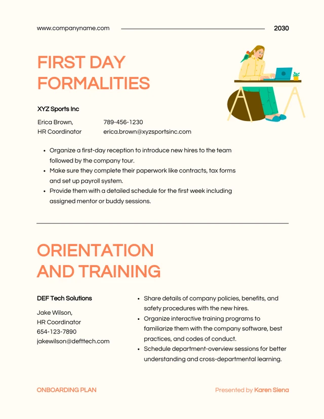 Cream And Orange Illustration Onboarding Plan - Page 3