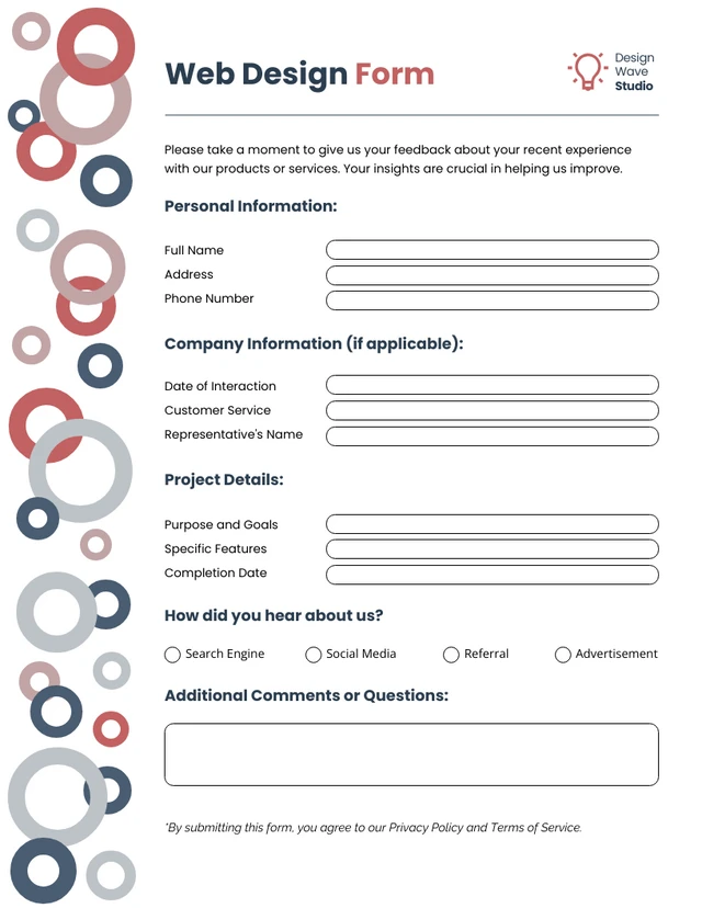Red and Blue Simple Web Design Form Template