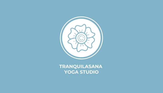 Baby Blue Minimalist Aesthetic Yoga Business Card - Page 1