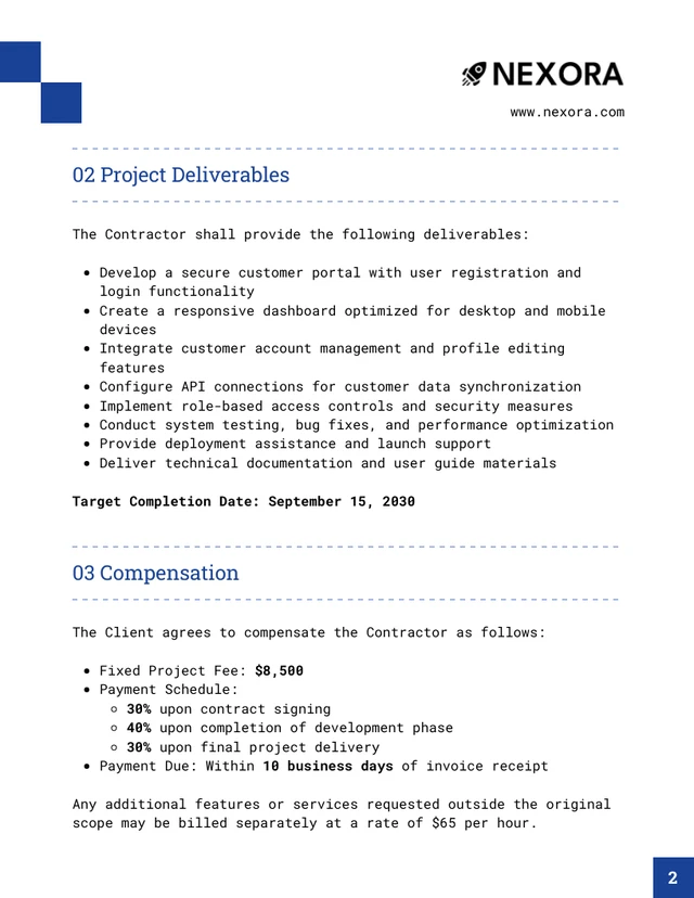 Freelance Programmer Contract Template - page 2