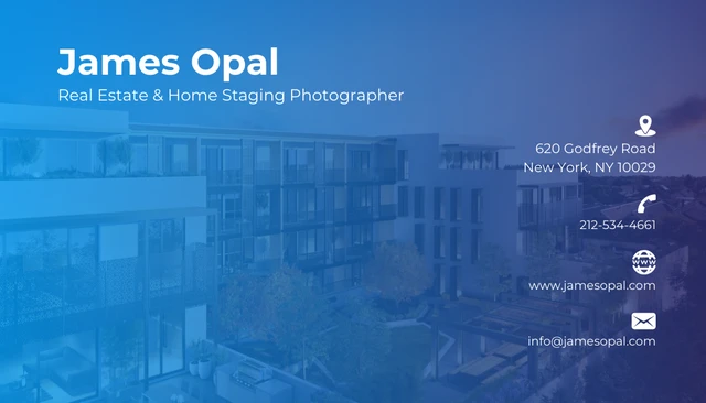 Real Estate Photography Business Card - صفحة 1