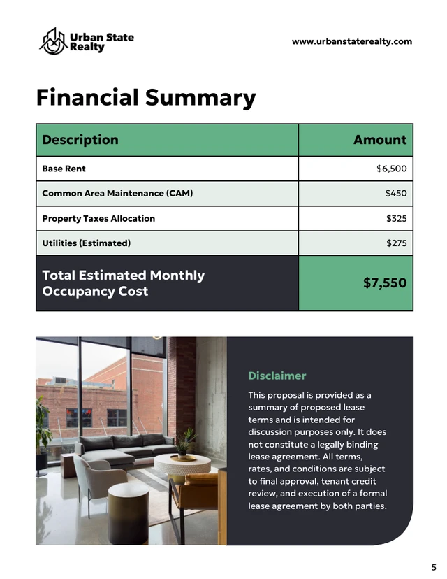 Lease Proposal Template - صفحة 5