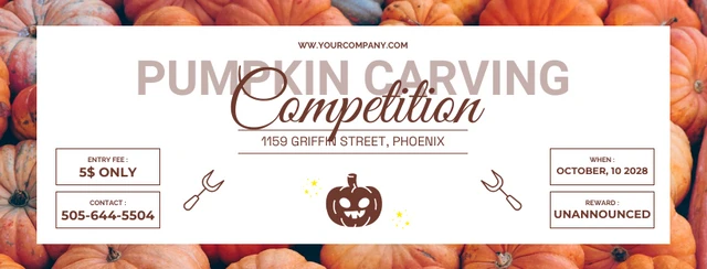 Orange Pumpkin Carving Competition Banner