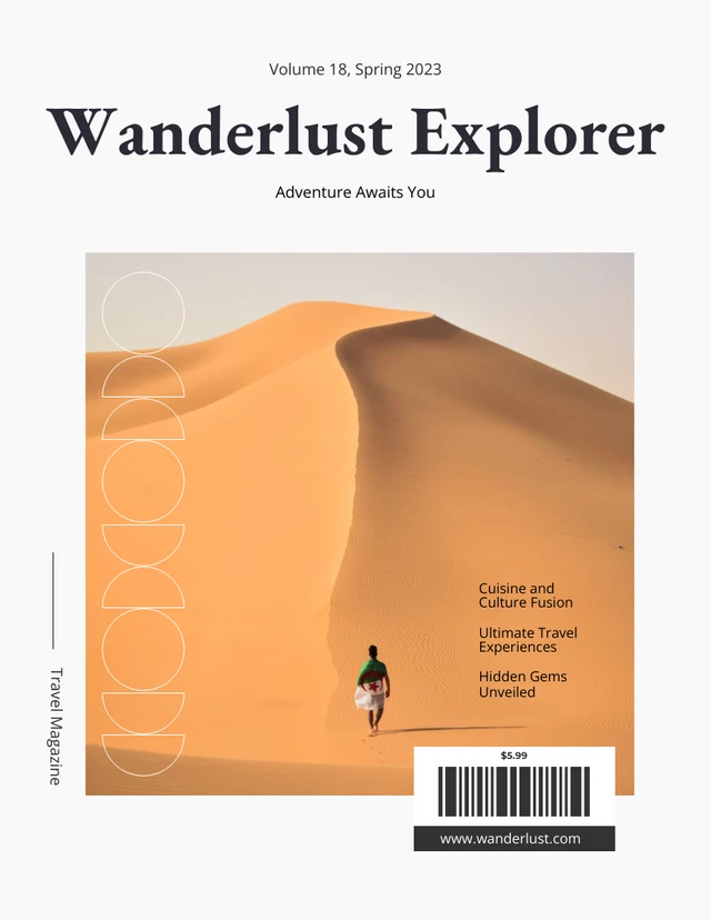 Modèle de couverture de magazine de voyage simple pastel jaune