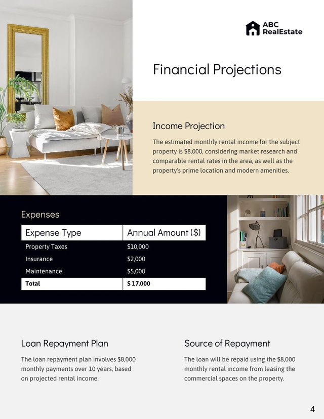 Real Estate Loan Proposal template - Page 4