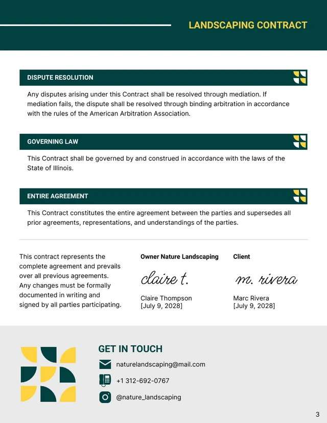 Landscaping Contract Template - Page 3