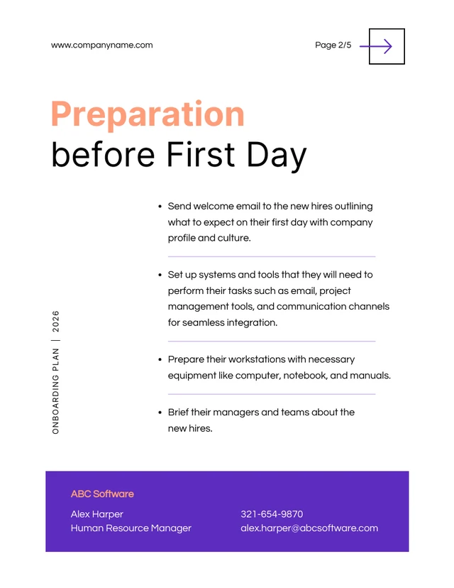 White Purple And Soft Orange Onboarding Plan - Page 2