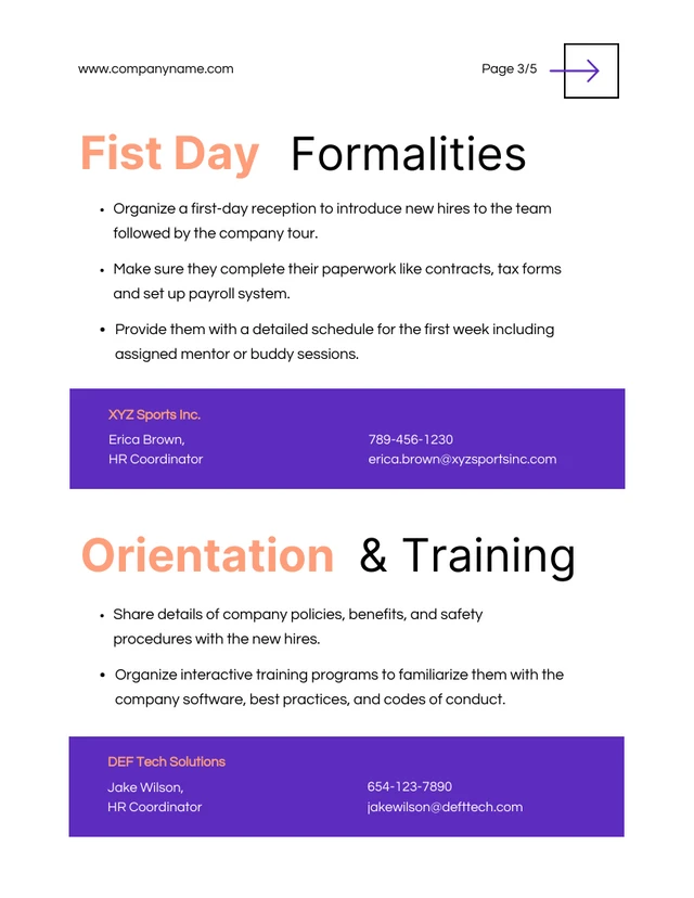 White Purple And Soft Orange Onboarding Plan - Page 3