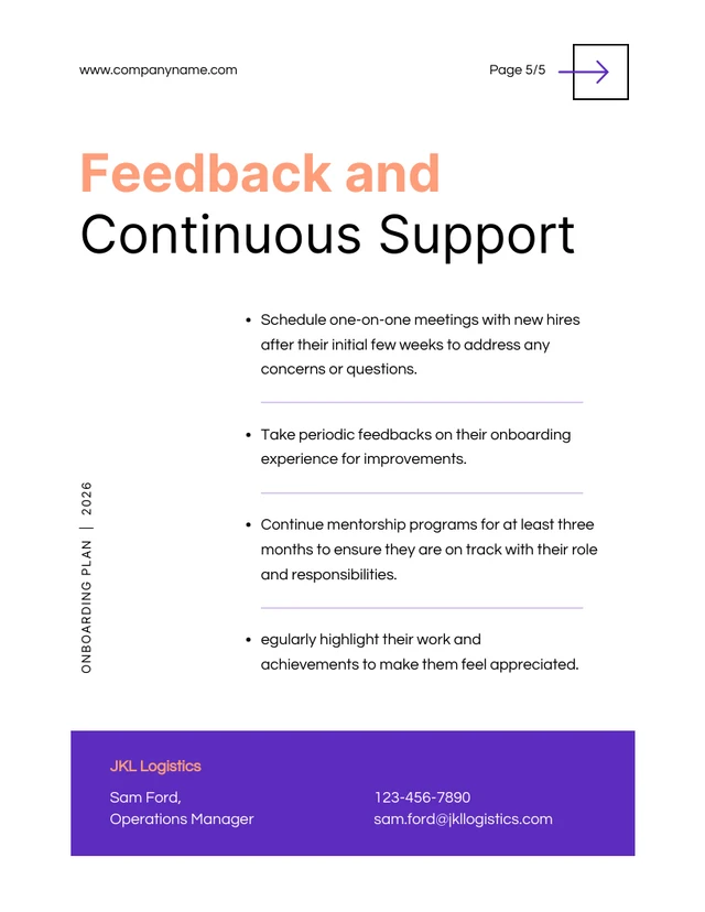 White Purple And Soft Orange Onboarding Plan - Page 5