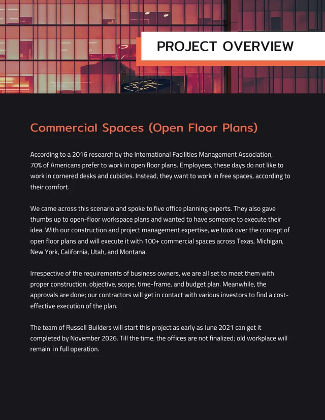 Commercial Development Project Plan - Venngage