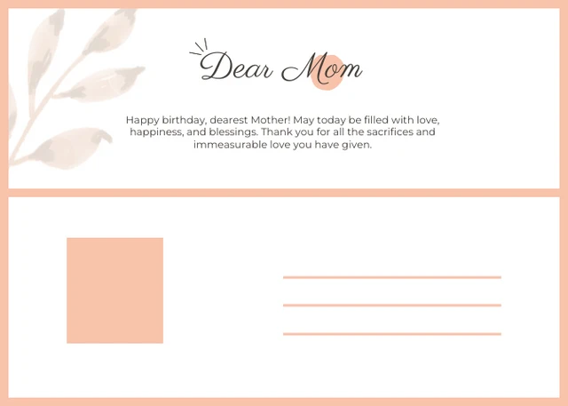 Simple Illustration Happy Mother's Day Postcard - Seite 2