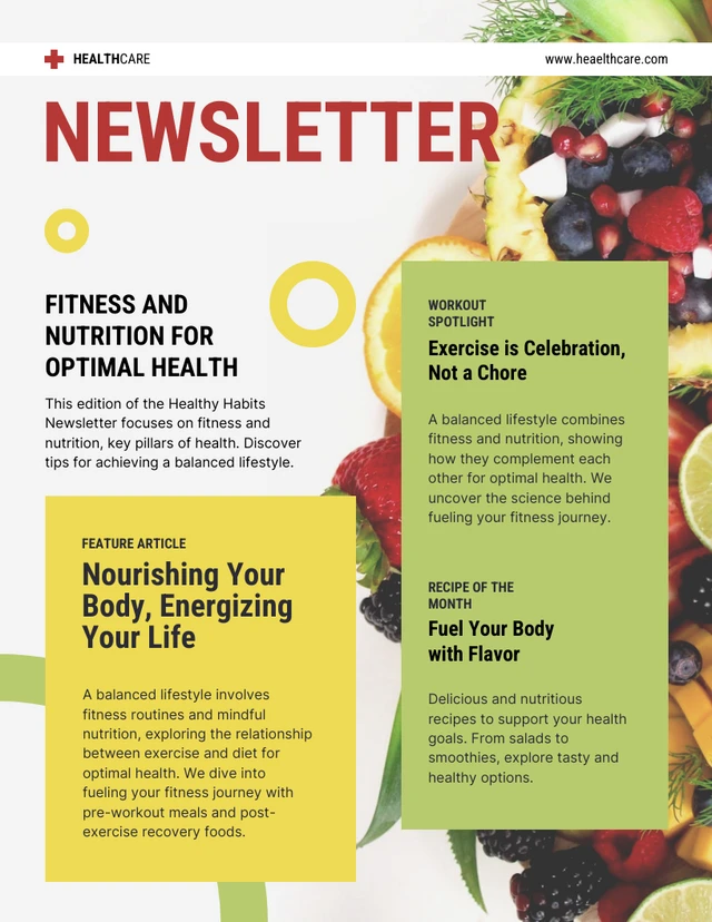 Fitness & Nutrition Newsletter Template