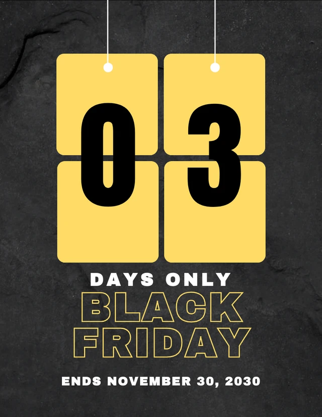 Black And Yellow Modern Texture Black Friday Poster Template