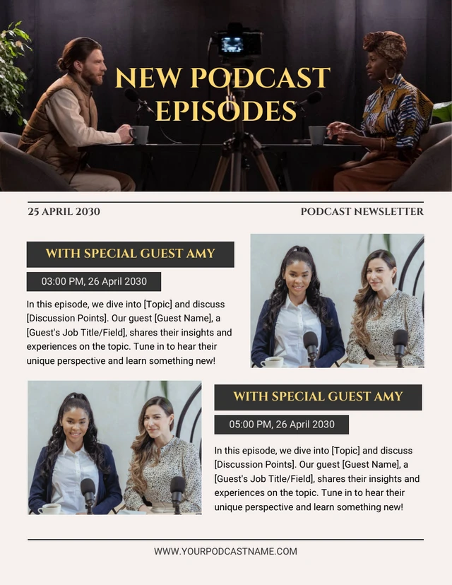 Broken White Yellow And Black Modern Professional Podcast Episode Email Newsletter