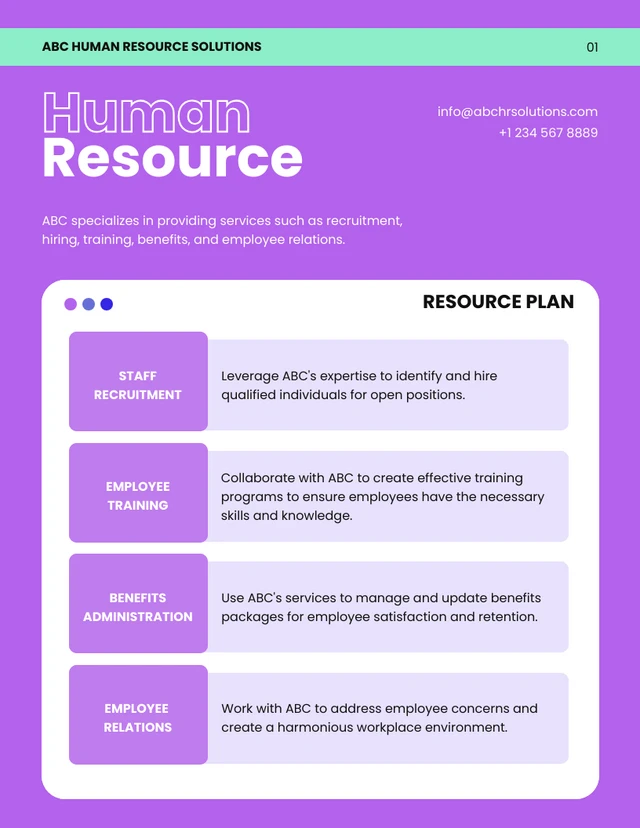 Modern Neon Purple Blue Cyan Resource Plan - Page 1