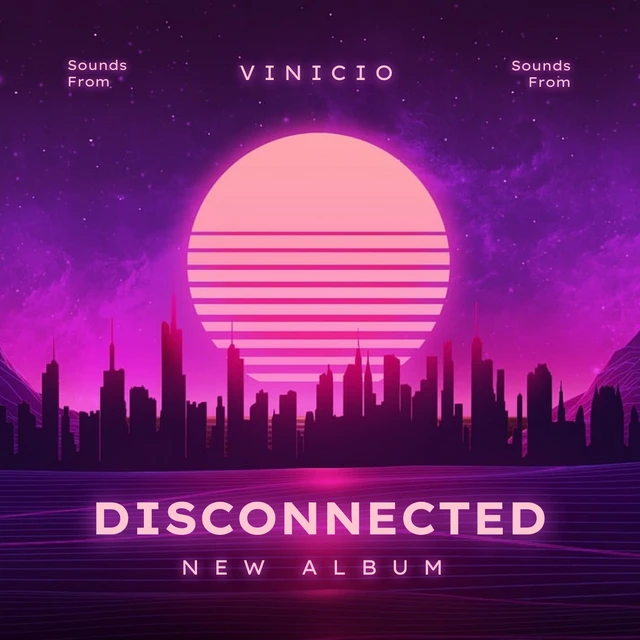Modèle de couverture d'album de musique électronique moderne violet foncé