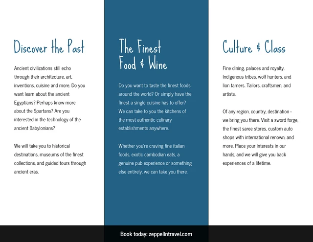 Simple Blue Travel Tri Fold Brochure - Page 2