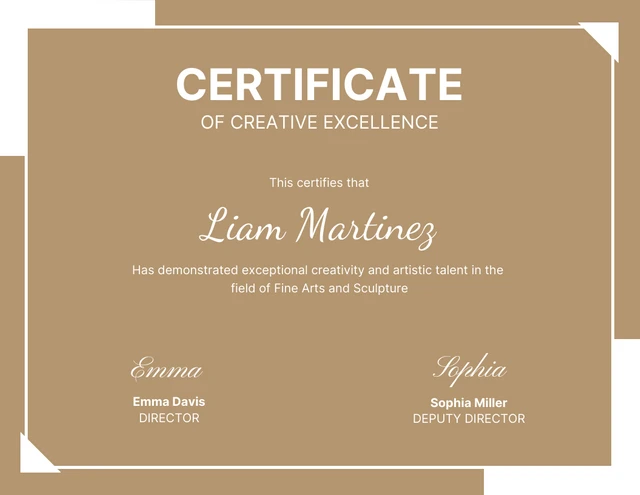 Natural Tan and White Simple Certificate Template