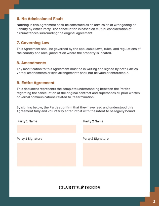 Real Estate Cancellation Of Contract Template - Página 2