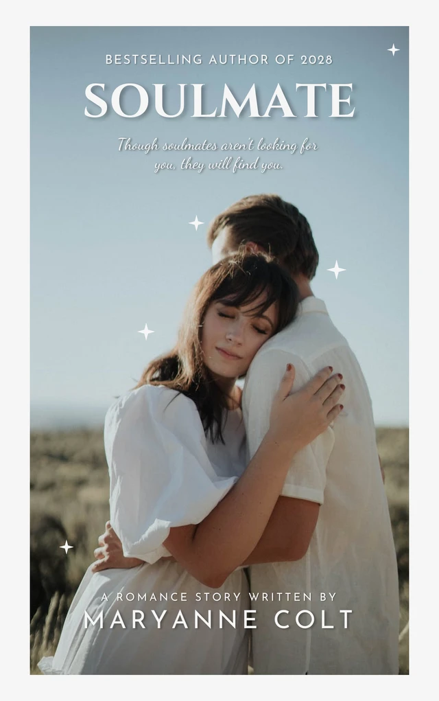 Modèle de couverture de livre romantique photo simple blanc