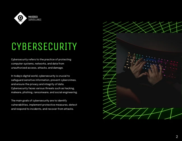 Black and Green Cybersecurity Cool Presentation - Page 2