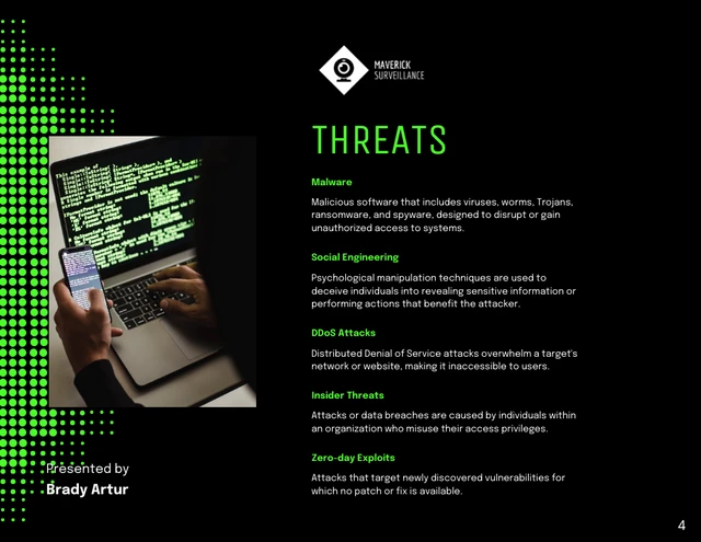 Black and Green Cybersecurity Cool Presentation - page 4