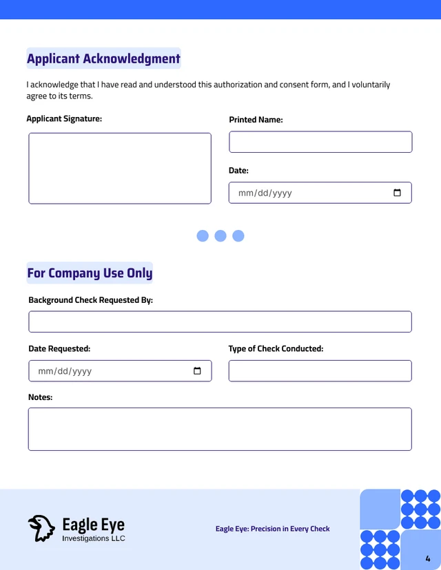 Background Check Authorization Form Template - Pagina 4