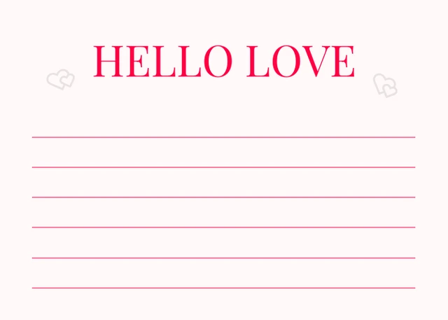 Light pink Minimalist Hello Love Postcard - page 2