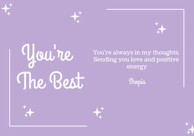 Purple White Typographic Thinking Of You Card Template