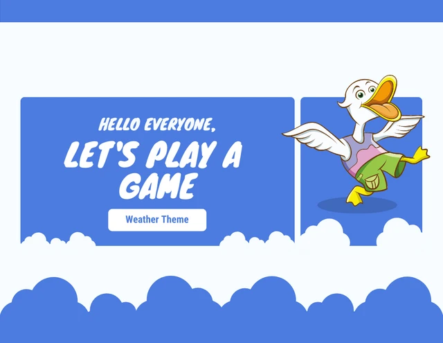 Blue Playful Cheerful Cloud Illustration Weather Theme Game Presentation - Page 1