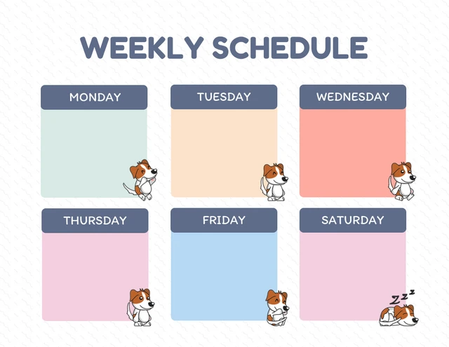 White Simple Illustration Weekly Dog Schedule Template