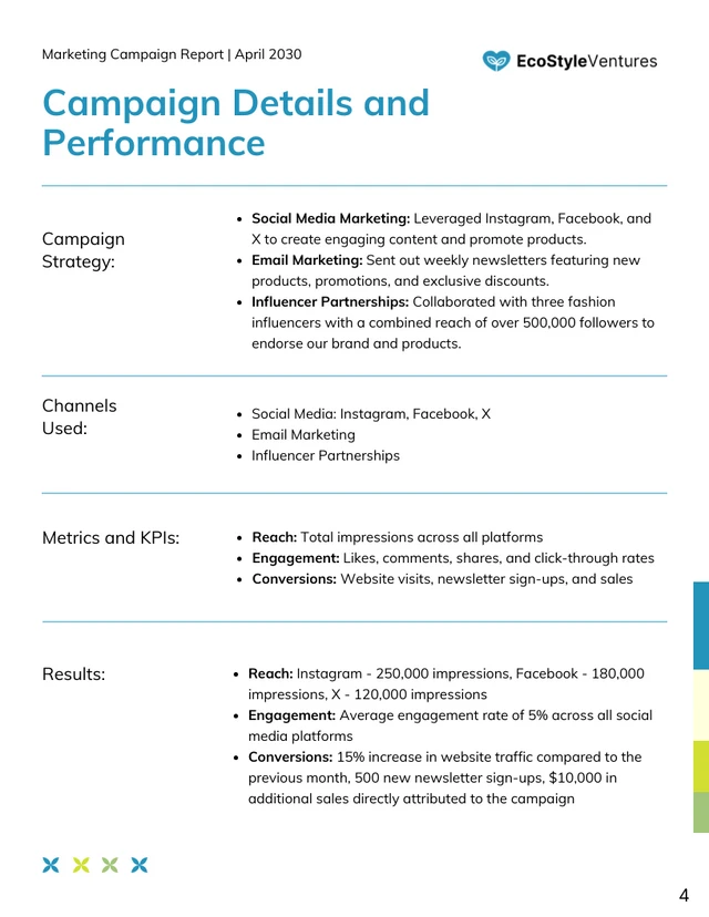 Marketing Campaign Report Template - Pagina 4